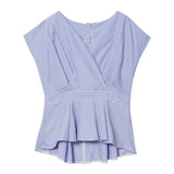 【メール便】バックボタンカシュクールブラウス