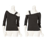 【メール便】前後2wayワンショルスカラップレーストップス