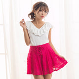 【メール便】ボリュームフリルノースリーブブラウス