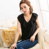 【メール便】ボリュームフリルノースリーブブラウス