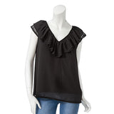 【メール便】ボリュームフリルノースリーブブラウス