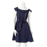 ライダース風フィット&フレアデニムワンピース