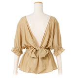 【メール便】バックリボンボリュームブラウス