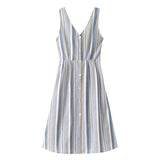 バックリボンフロントボタンノースリワンピース