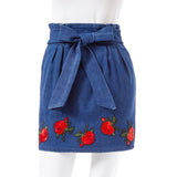 裾バラ刺繍タイトスカート