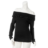 【メール便】折り返しレース使いテレコオフショルトップス