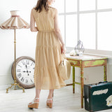 ティアードノースリーブロングワンピース