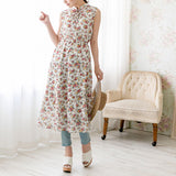 ティアードノースリーブロングワンピース