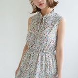 ティアードノースリーブロングワンピース