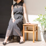 ティアードノースリーブロングワンピース