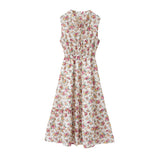 ティアードノースリーブロングワンピース