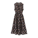 ティアードノースリーブロングワンピース