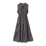 ティアードノースリーブロングワンピース