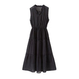 ティアードノースリーブロングワンピース