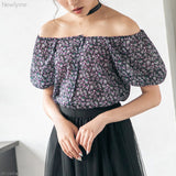 【メール便】前後2WAYスクエアネックパフスリブラウス