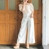 【メール便】前後2WAYスクエアネックパフスリブラウス