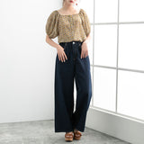 【メール便】前後2WAYスクエアネックパフスリブラウス