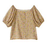 【メール便】前後2WAYスクエアネックパフスリブラウス