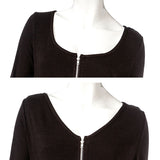 【メール便】選べる2タイプフロントジップバックレース切り替えリブトップス