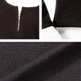 【メール便】選べる2タイプフロントジップバックレース切り替えリブトップス