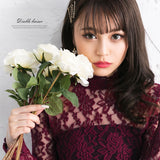 【メール便】選べるネックデザイン総レーストップス