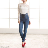 【メール便】選べるネックデザイン総レーストップス