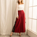 【メール便】選べるネックデザイン総レーストップス