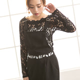 【メール便】選べるネックデザイン総レーストップス