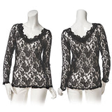 【メール便】選べるネックデザイン総レーストップス