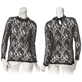 【メール便】選べるネックデザイン総レーストップス