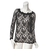 【メール便】選べるネックデザイン総レーストップス