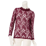 【メール便】選べるネックデザイン総レーストップス