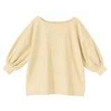【メール便】パフスリ7分袖ボートネックトップス