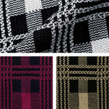 チェック柄ニットタイトミニスカート