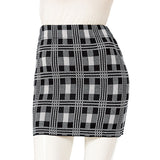 チェック柄ニットタイトミニスカート
