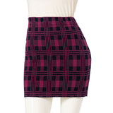 チェック柄ニットタイトミニスカート
