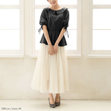 【メール便】ビッグカラーペプラムブラウス