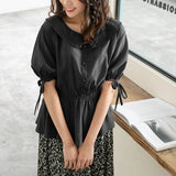 【メール便】ビッグカラーペプラムブラウス