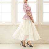 【メール便】ビッグカラーペプラムブラウス