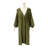 ドロストガウンフードロングコート