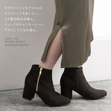 7cmヒールアップサイドジップショートブーツ