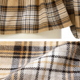 チェックドロストVネックブラウス