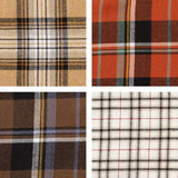 チェック開襟ボリュームスリーブブラウスシャツ