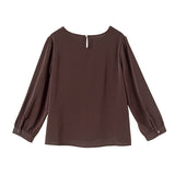 ビットVネックギャザースリーブトップス