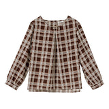 ビットVネックギャザースリーブトップス