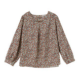 ビットVネックギャザースリーブトップス