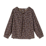 ビットVネックギャザースリーブトップス