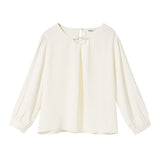 ビットVネックギャザースリーブトップス
