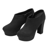 10.5cmチャンキーヒール美脚ブーティパンプス