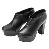 10.5cmチャンキーヒール美脚ブーティパンプス